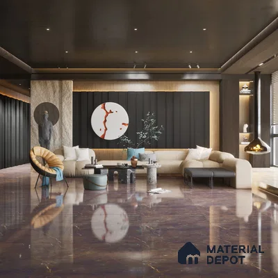Arc Choco HD Floor Series 600x1200 mm High Gloss Finish Floor Tile | Material Depot