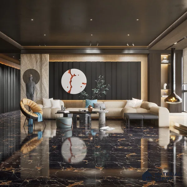 Marble Floor & Wall Tile TL 10869 Port Laurent 4 ft x 2 ft High Gloss Finish Vitrified Tile - 9 mm | 5 Random Designs | Suitable for Living Room, Bedroom & Kitchen