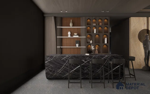 Brown Wooden Louver PN 06032 8 ft x 4.9 inch Charcoal Panel - 12 mm | Suitable for Feature Wall, TV Unit & Living Room | Width is Subjected to 5% Variation