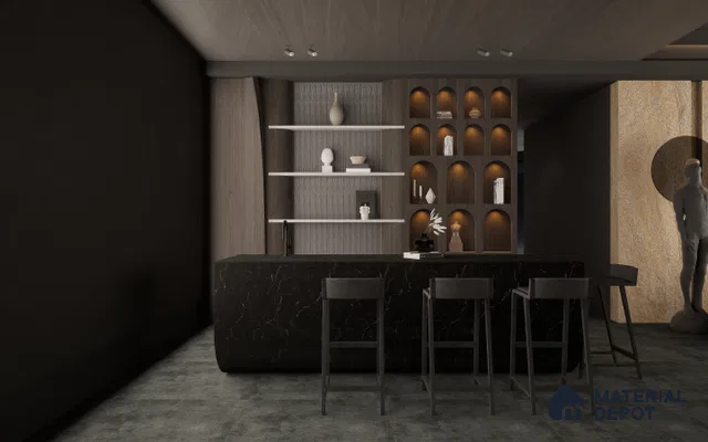 Grey Wooden Louver SA 2002 8 ft x 4.9 inch Charcoal Panel -  mm | Suitable for Feature Wall, TV Unit & Living Room | Width is Subjected to 5% Variation