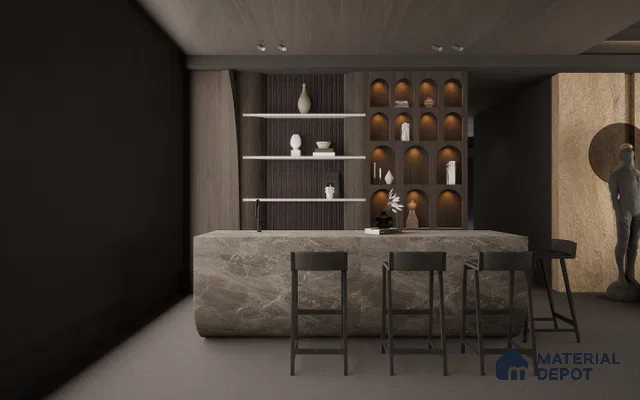 Brown Wooden Louver S5 155 8 ft x 4.9 inch Charcoal Panel - 12 mm | Suitable for Feature Wall, TV Unit & Living Room | Width is Subjected to 5% Variation