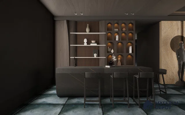 Brown Wooden Louver S5 162 8 ft x 4.9 inch Charcoal Panel - 12 mm | Suitable for Feature Wall, TV Unit & Living Room | Width is Subjected to 5% Variation
