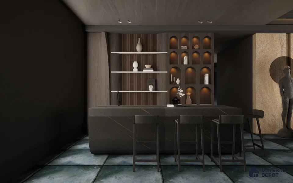 Brown Wooden Louver S5 162 8 ft x 4.9 inch Charcoal Panel - 12 mm | Suitable for Feature Wall, TV Unit & Living Room | Width is Subjected to 5% Variation