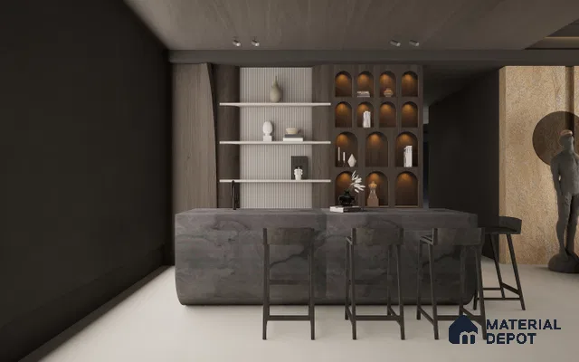Grey Plain Colour Louver S5 157 8 ft x 4.9 inch Charcoal Panel - 12 mm | Suitable for Feature Wall, TV Unit & Living Room | Width is Subjected to 5% Variation
