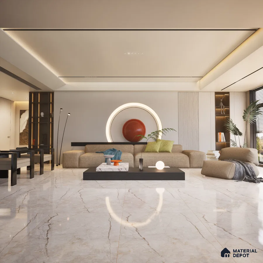 Feliz Snowflake 1200x600 mm Glossy Finish GVT Tile | Material Depot