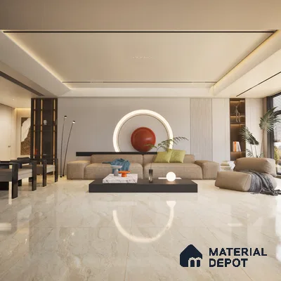 Marble Floor & Wall Tile TL 02204 Dyna Beige 4 ft x 2 ft Glossy Finish Vitrified Tile - 9 mm (Random 5)
