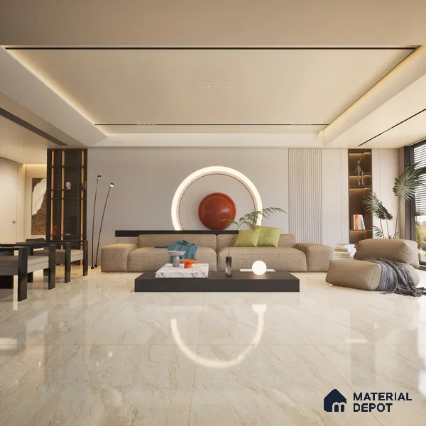 Marble Floor & Wall Tile TL 02204 Dyna Beige 4 ft x 2 ft Glossy Finish Vitrified Tile - 9 mm (Random 5)