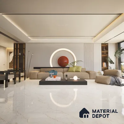 Marble Wall & Floor Tile TL 05131 Marblis Bottochino Mirage 4 ft x 2 ft Vitrified Endless Glossy Finish - 9 mm (Random 2) | Suitable for Living Room, Bedroom & Bathroom