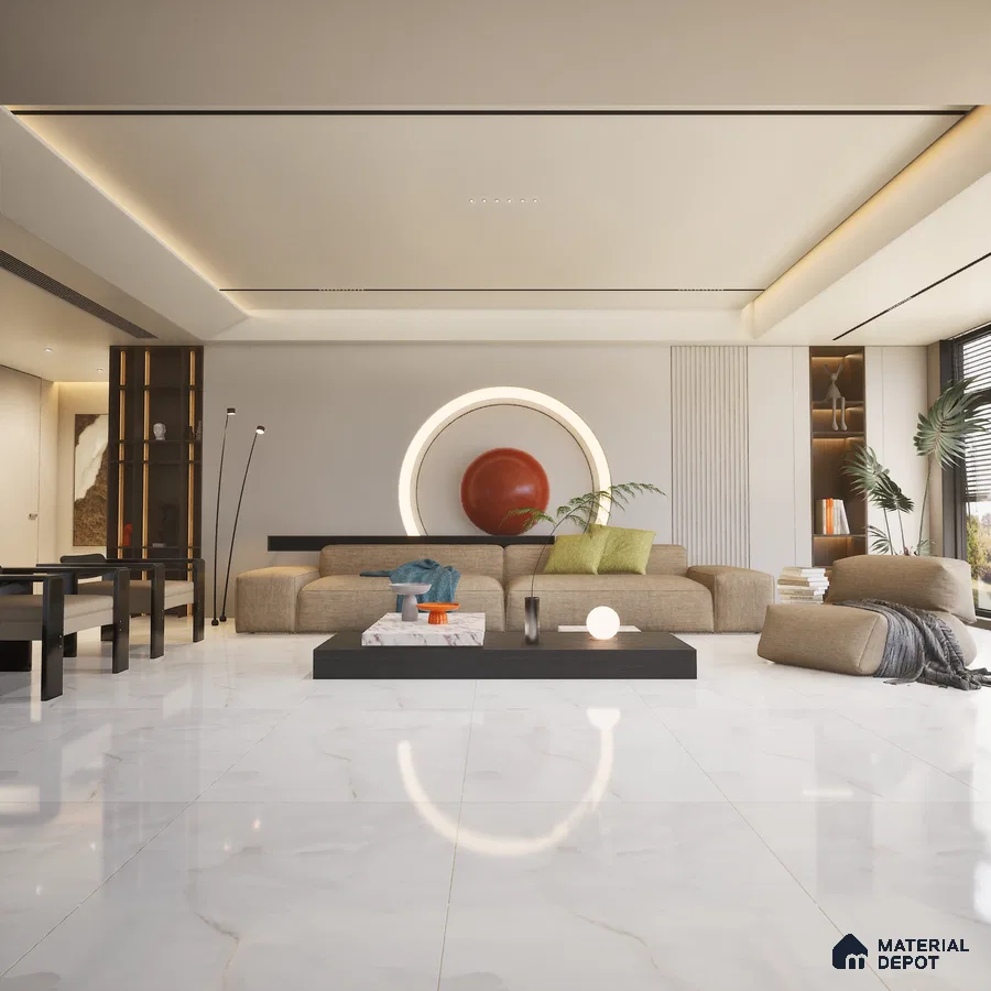Grey 1200x600 mm Glossy Vitrified Marble Tile | MD-553097 | Material Depot