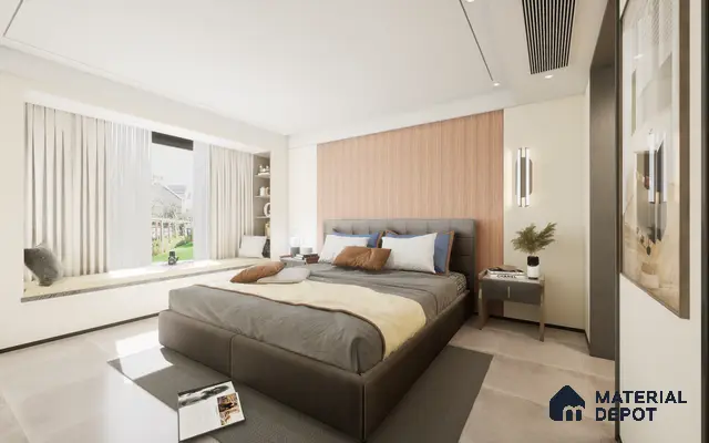 Brown Fabric Louver 8101 9 ft x 6.6 inch Charcoal Panel - 12 mm | Suitable for Feature Wall, TV Unit & Living Room | Width is Subjected to 5% Variation