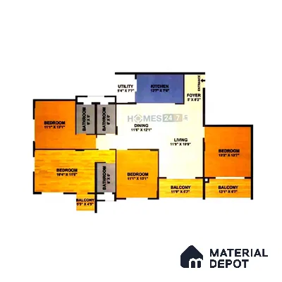 Floor Plan of Sumadhura Srinivasam Hoodi 4 BHK apartment Bengaluru