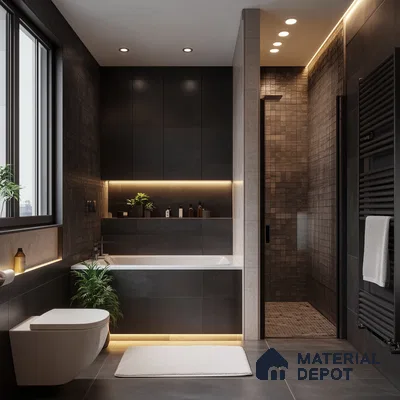A Dark and Moody Bathroom: A Bold and Edgy Design | Material Depot
