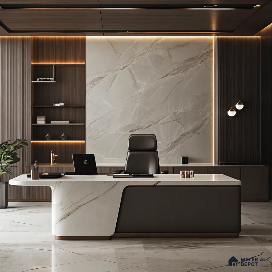 A Modern Masterpiece: A Luxurious Executive Office with Marble Accents | Material Depot