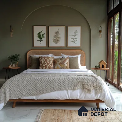 A Serene and Cozy Bedroom: A Minimalist Design with Earthy Tones and Natural Elements | Material Depot