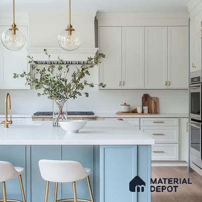A Serene Blue Haven: A Modern Kitchen with a Touch of Coastal Charm | Material Depot