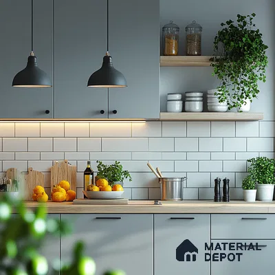 A Serene Grey Kitchen: A Minimalist Space with Natural Touches | Material Depot
