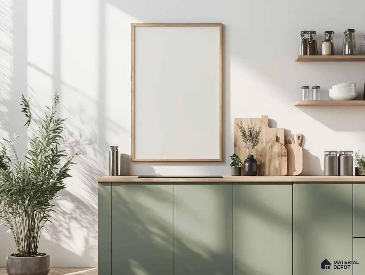 A Serene Kitchen Canvas: A Minimalist Space Ready for Your Art | Material Depot