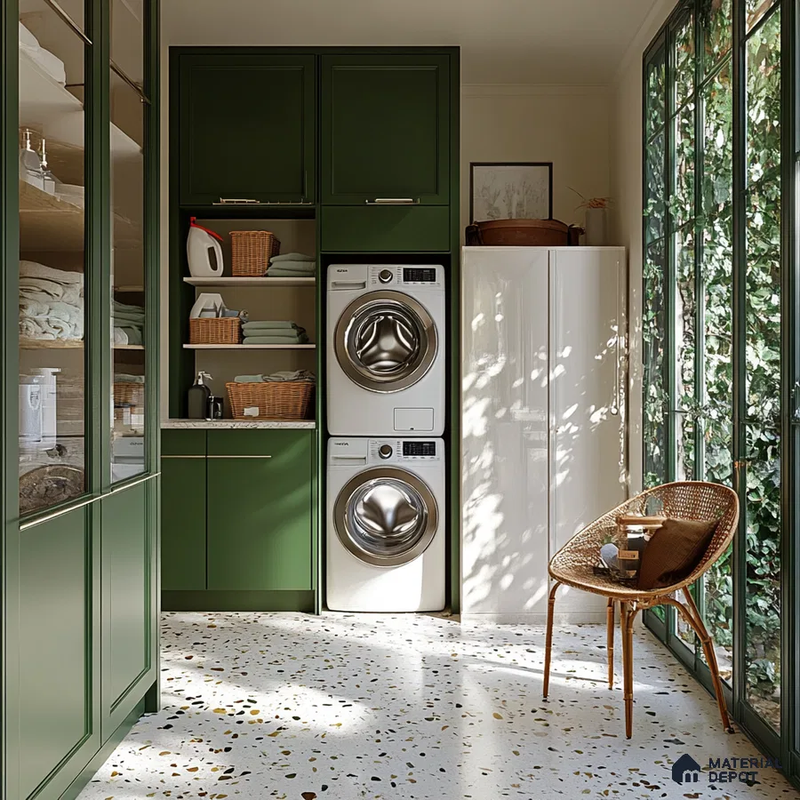 A Serene Laundry Retreat: A Functional Space with a Touch of Style | Material Depot