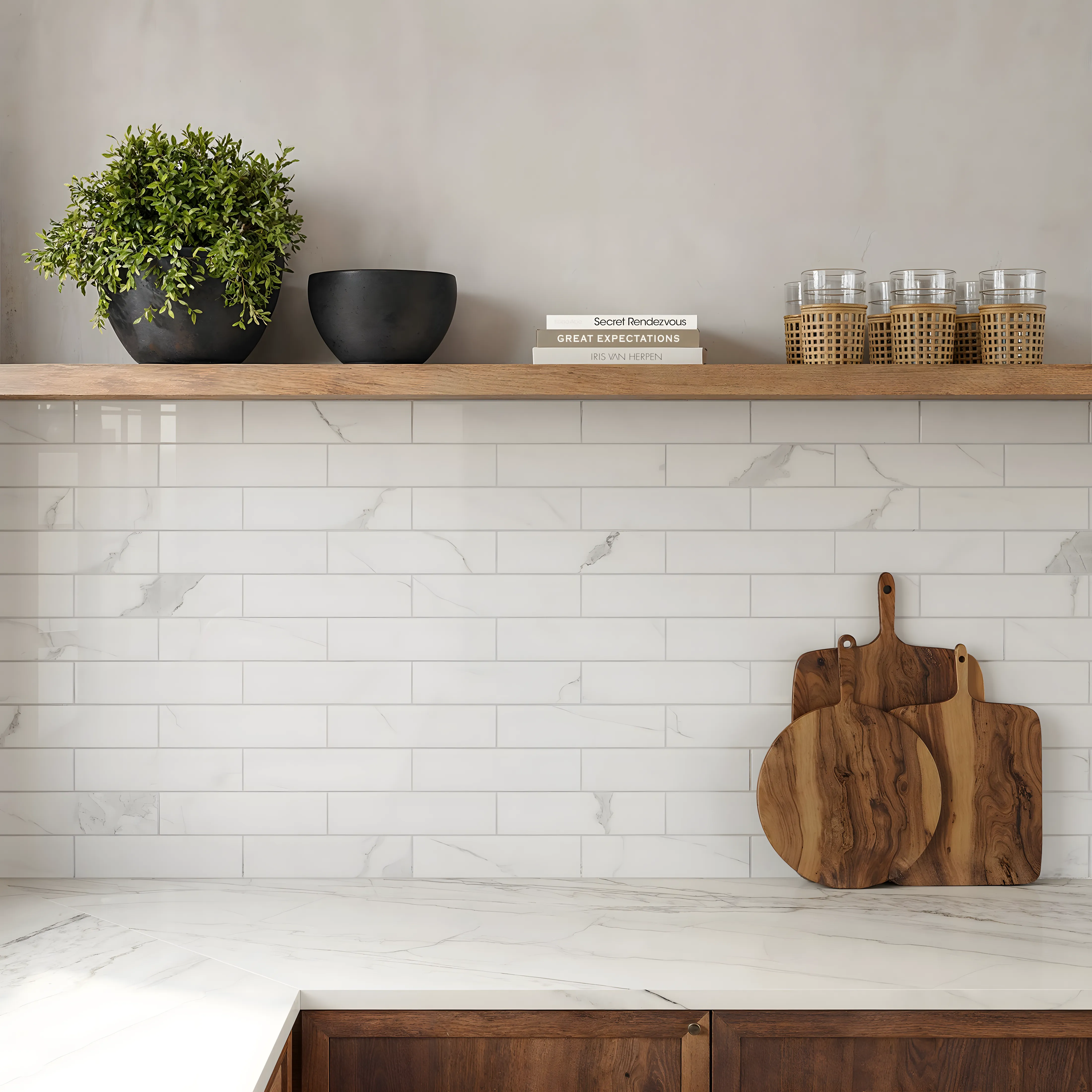 A Study in Subway Tile and Stone interiors Pashmina Lagoon Residences KR Puram | Material Depot