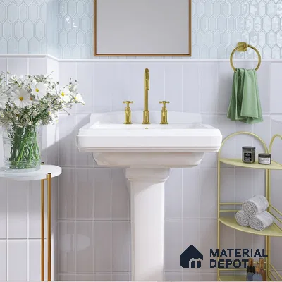 A Textured Bathroom with Gilded Accents | Material Depot