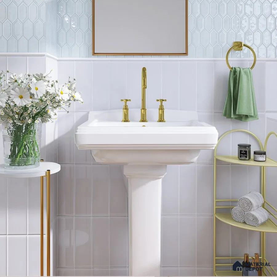 A Textured Bathroom with Gilded Accents | Material Depot