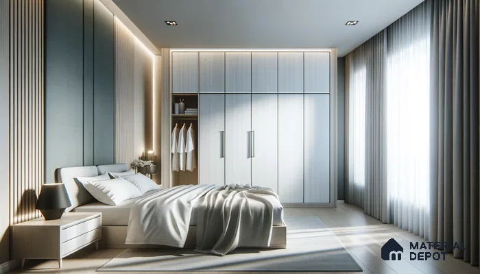 Airy Bedroom Oasis with Textured Fabrics and Clean Aesthetic | Material Depot