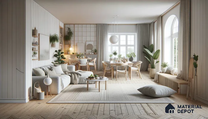 Airy Grace in Open-Plan Living with Scandinavian Elegance and Comfort | Material Depot