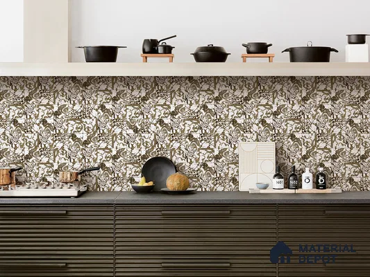 Artistic Vintage Patterned Backsplash in a Modern Kitchen | Material Depot