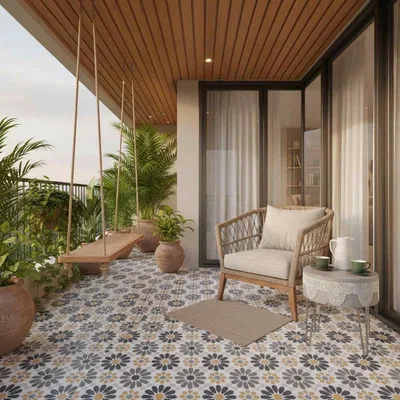 Closeup application image of Moroccan Look Balcony Tiles
