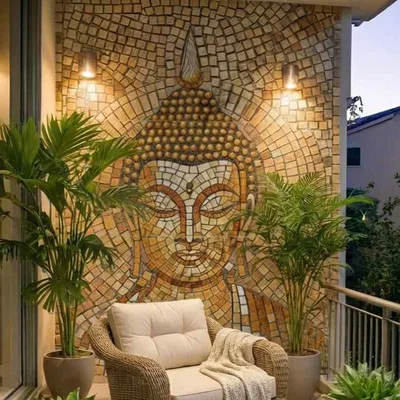 Closeup application image of Poster Wall Tile Balcony Tiles