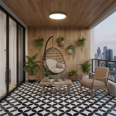 Closeup application image of Balcony Tiles