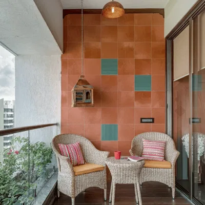 Closeup application image of Balcony Wall Tiles
