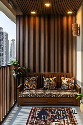 Balcony With Attractive Wooden Paneling | Material Depot