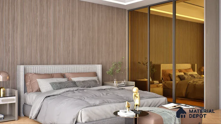 Ferrero 1B 0145 Ethereal Gold 8 ft x 4 ft Mirror Series High Gloss Finish Acrylic Laminate - 1.5 mm (LM 01131) | Suitable for Kitchen Cabinets, Study Areas, Wardrobe