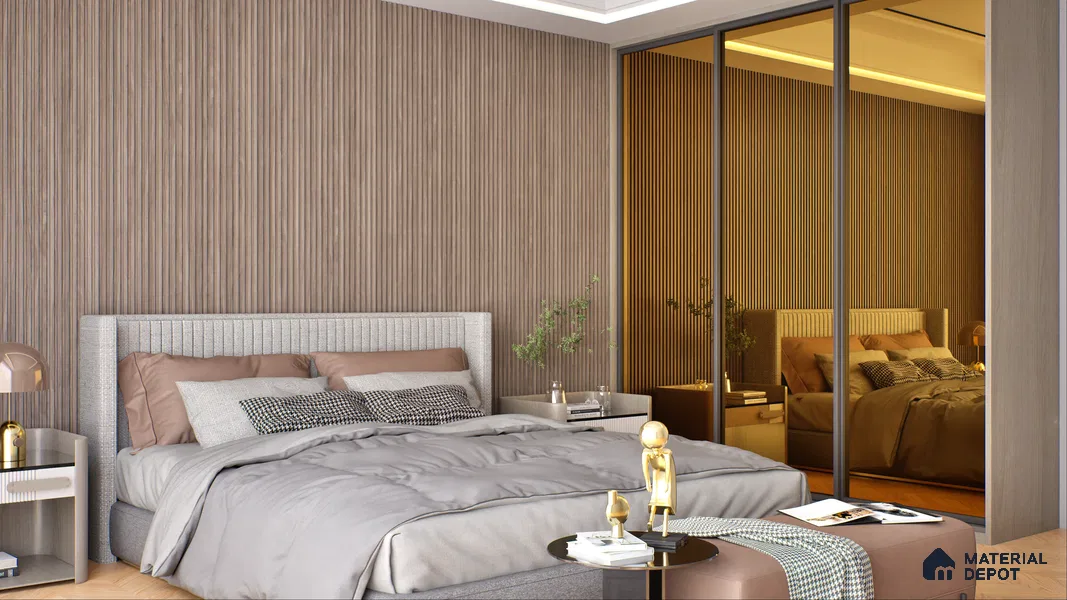 Ferrero 1B 0145 Ethereal Gold 8 ft x 4 ft Mirror Series High Gloss Finish Acrylic Laminate - 1.5 mm (LM 01131) | Suitable for Kitchen Cabinets, Study Areas, Wardrobe