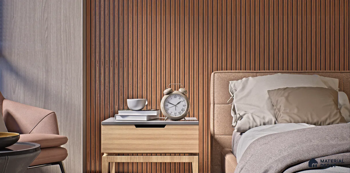 Wooden Look 14538 VNR RH American Vertical Walnut 8 ft x 4 ft Veneer Finish Decorative Laminate - 1 mm | Matching Rehau Edgeband Code 145P | Suitable for TV Unit, Wardrobe, Kitchen Cabinets
