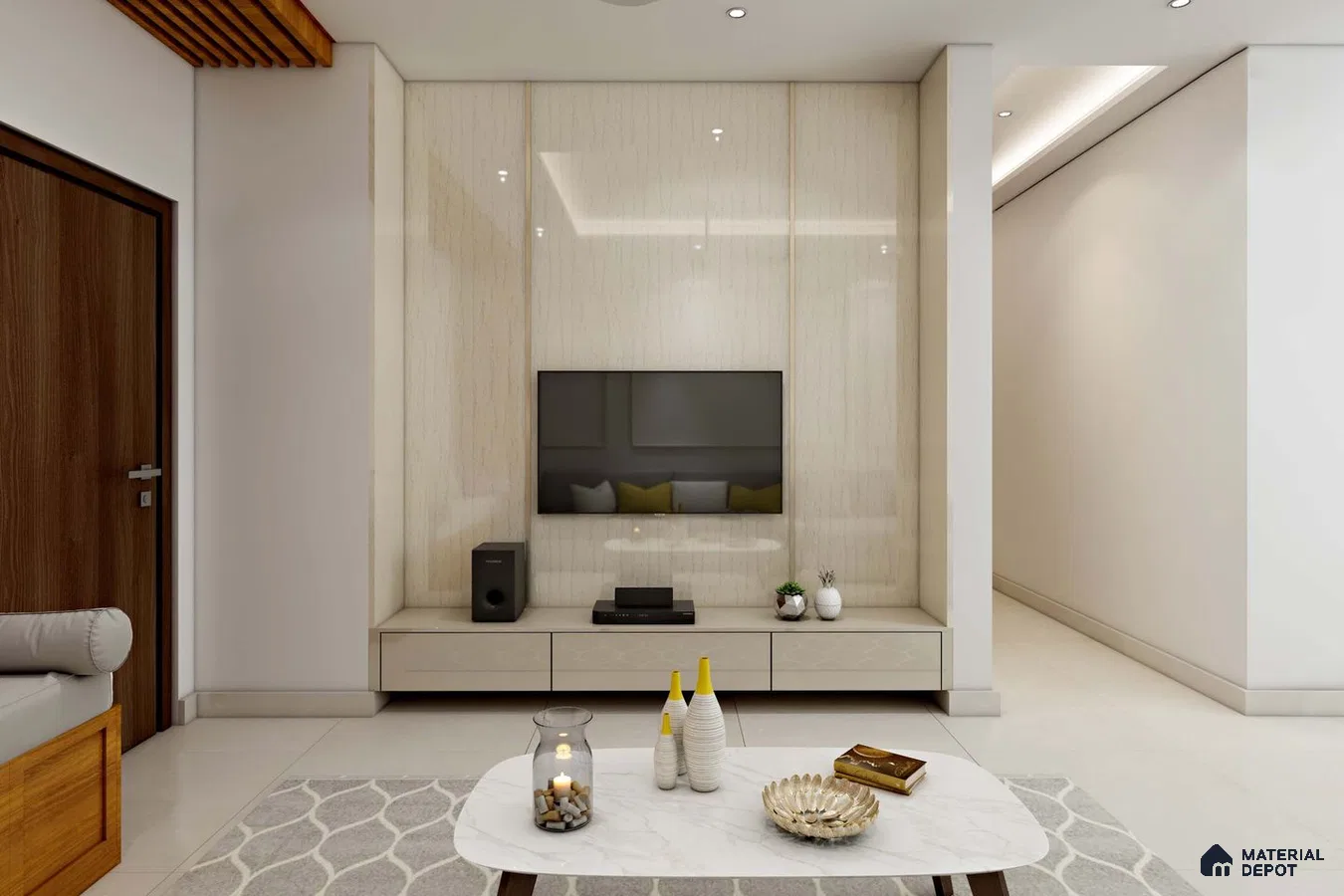 Contemporary TV Unit with Storage.