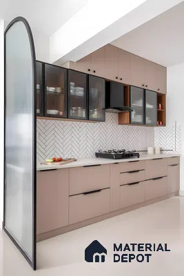 Beyond Basic: Kitchen Design Featuring Herringbone And Black-Framed Fluted Glass | Material Depot