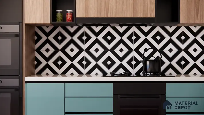 Moroccan Tile TL 05212 Zellige Endless Square Multi Colour 1 ft x 1 ft Vitrified Matte Finish - 9 mm | Suitable for Kitchen, Bathroom, Balcony Floor & Wall | Please Expect a Slight Variation of Pattern