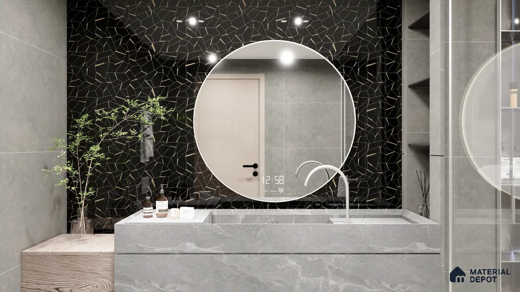 Glass Highlighter Wall Tile TL 00262 B Golden Fracture 2 ft x 1 ft Glossy Finish Ceramic Tile - 9 mm | Suitable For Kitchen, Bathroom & Accent/Feature Wall