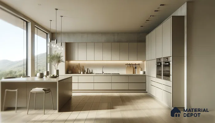 Blend of contemporary Kitchen and Panoramic Views  with Neutral Tones | Material Depot