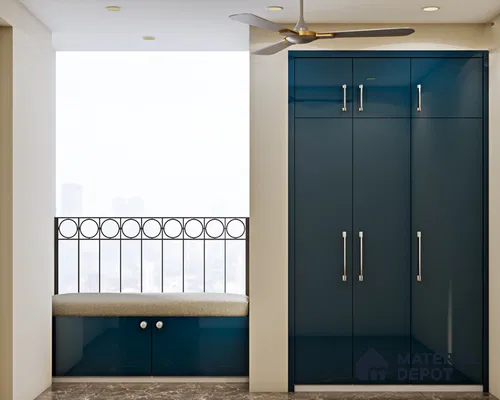 Dark Blue Contemporary Wardrobe Design.