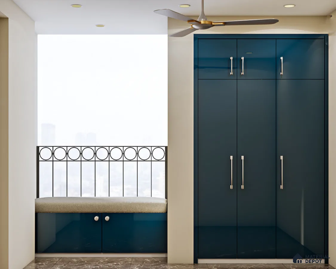 Dark Blue Contemporary Wardrobe Design.
