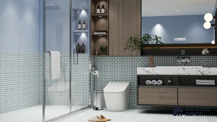 TL 00770 Cyan 1200x600 mm Punch Matte Finish Full Body Vitrified Wall & Floor Tile - 9 mm