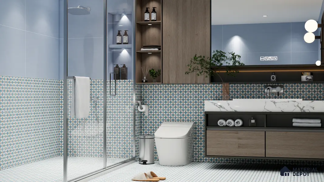 TL 00770 Cyan 1200x600 mm Punch Matte Finish Full Body Vitrified Wall & Floor Tile - 9 mm