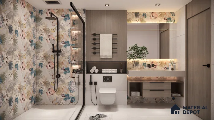 Tropical Wall Tile TL 05553 Vivid Fusion Decore 4 ft x 2 ft Matte Finish Vitrified Tile - 9 mm | Suitable for Bathroom, Accent/Feature Wall, Foyer