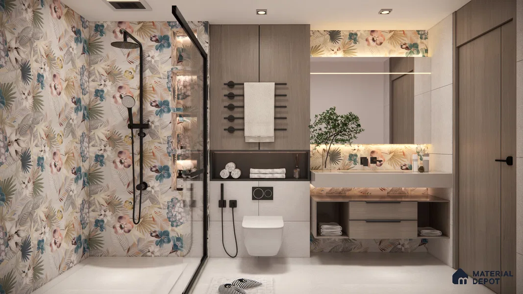 Tropical Wall Tile TL 05553 Vivid Fusion Decore 4 ft x 2 ft Matte Finish Vitrified Tile - 9 mm | Suitable for Bathroom, Accent/Feature Wall, Foyer