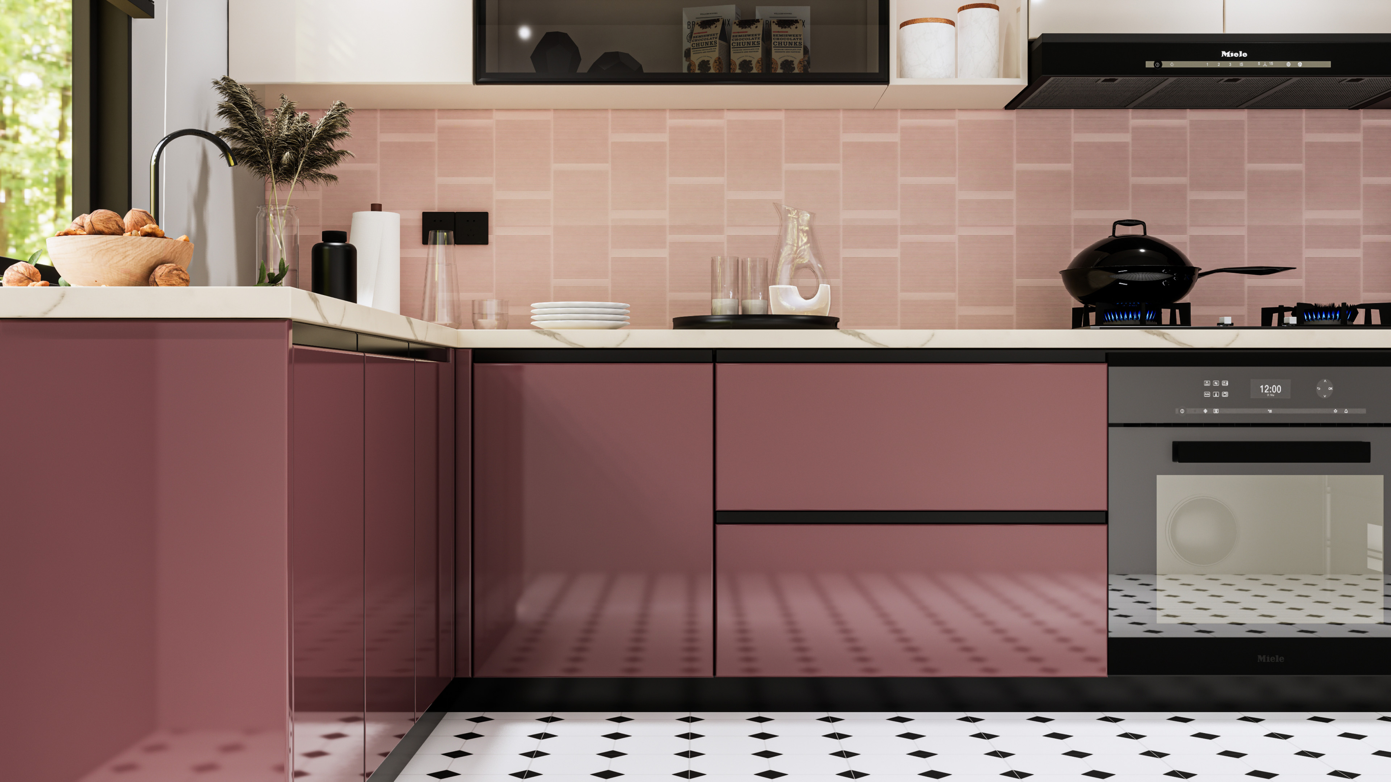 Moroccan Floor & Wall Tile TL 05052 Morissa Pentagon Monochrome Centre 1 ft x 1 ft Ceramic Matte Finish - 7.5 mm | Suitable for Bathroom, Kitchen,  Balcony | Please Expect a Slight Variation of Pattern
