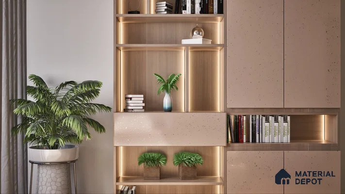 Beige Sparkle Look LM 01227 8 ft x 4 ft Matte Finish Decorative Laminate - 1 mm | Suitable for TV Unit, Wardrobe, Kitchen Cabinets