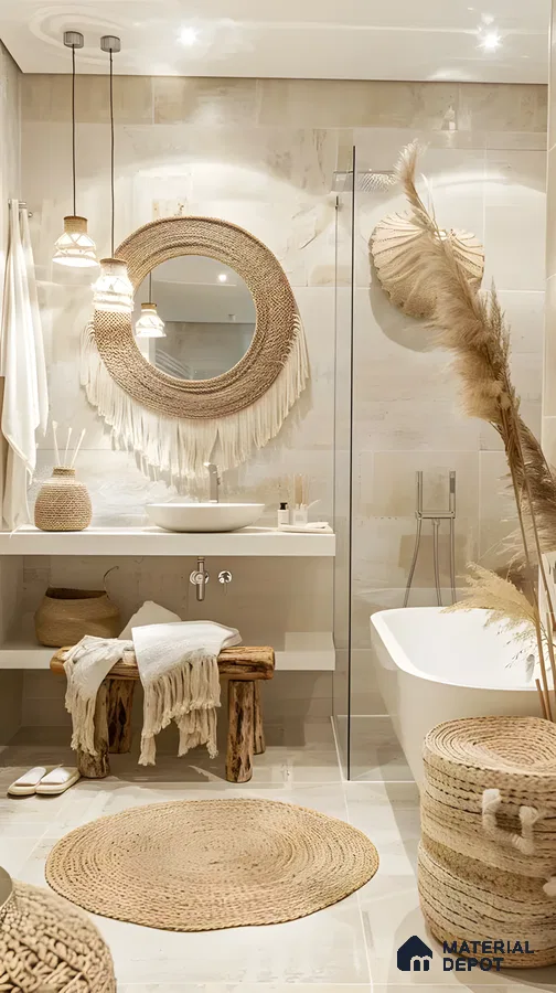 Bohemian Bathroom with Natural Elements | Material Depot